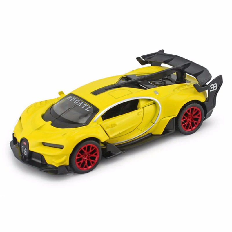 1/32 Alloy Diecast Bugatti Veyron GT Car Model Red/Blue/Yellow With Sound and Light Collection Car Toys For Boy Children Gift