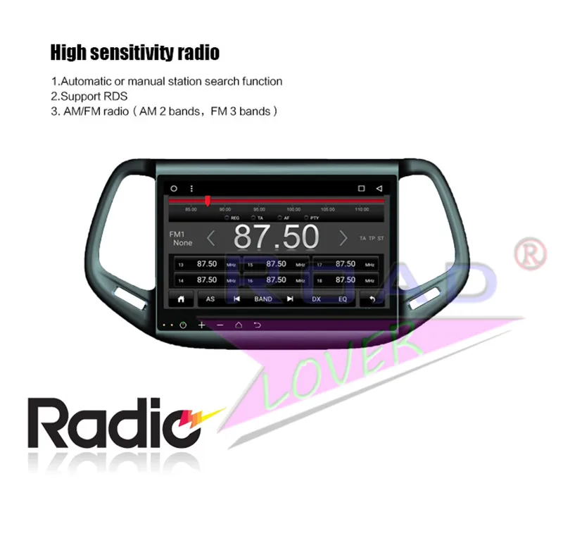 Clearance Roadlover Android 8.1 Car Multimedia Radio Player For Jeep Compass 2016 Stereo GPS Navigation Automagnitol Double Din MP3 NO DVD 19
