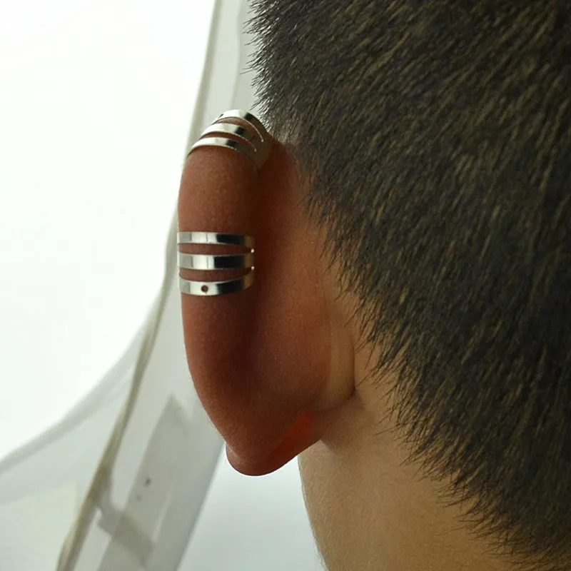 Clip on the ear Earrings for Women Men cuff fake stainless steel 1cm adjustable size wrap Fashion Jewelry Accessories 2pcs ear clip earrings clip earrings ear clip