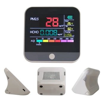 

High-precision PM2.5 Detector Home Office Air Quality Analyzer Smog Dust Formaldehyde HCHO Detector AQI PM2.5