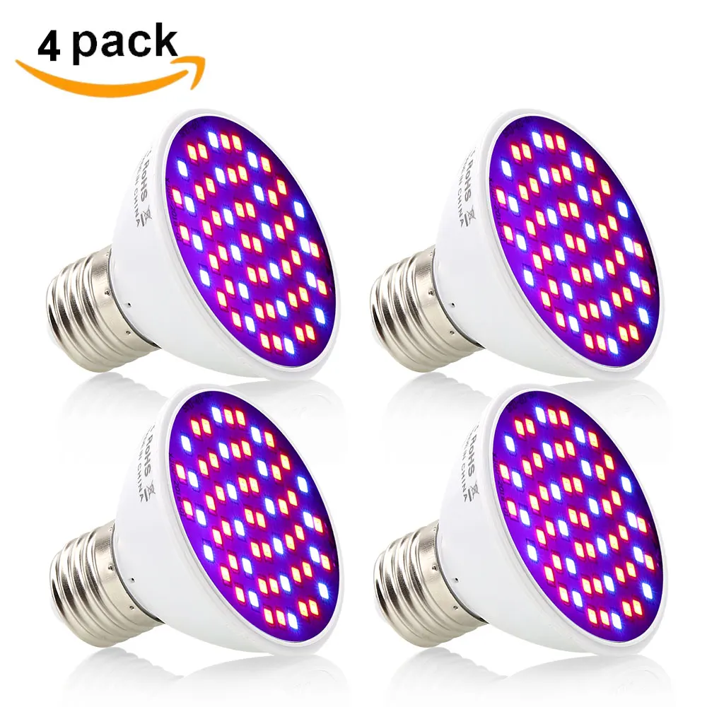 Lâmpada para Flor Lote Crescer Luzes 5 w 10 18 28 E27 Espectro Completo Vegetais Sistema Hidroponia Planta Tenda 4 Pçs - Led 5 High Quality Luzes e Iluminação