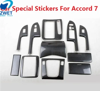 

ZWET Car for Accord 7 interior Special Stickers For Honda For accord carbon fiber sticker For Honda 2003-2007