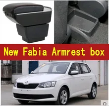 For New Fabia armrest box central Store content Storage skoda Fabia 3 armrest box with cup holder ashtray USB 2015-2017
