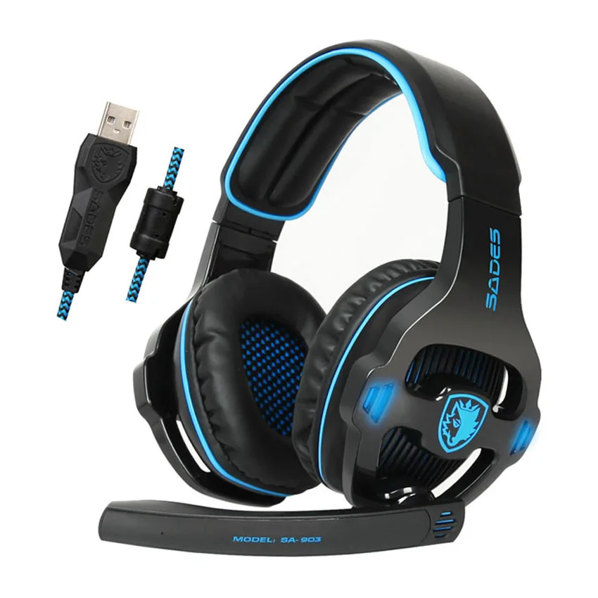 SADES SA 903 игровая гарнитура геймер USB 7 1 каналов игровые наушники для ПК с