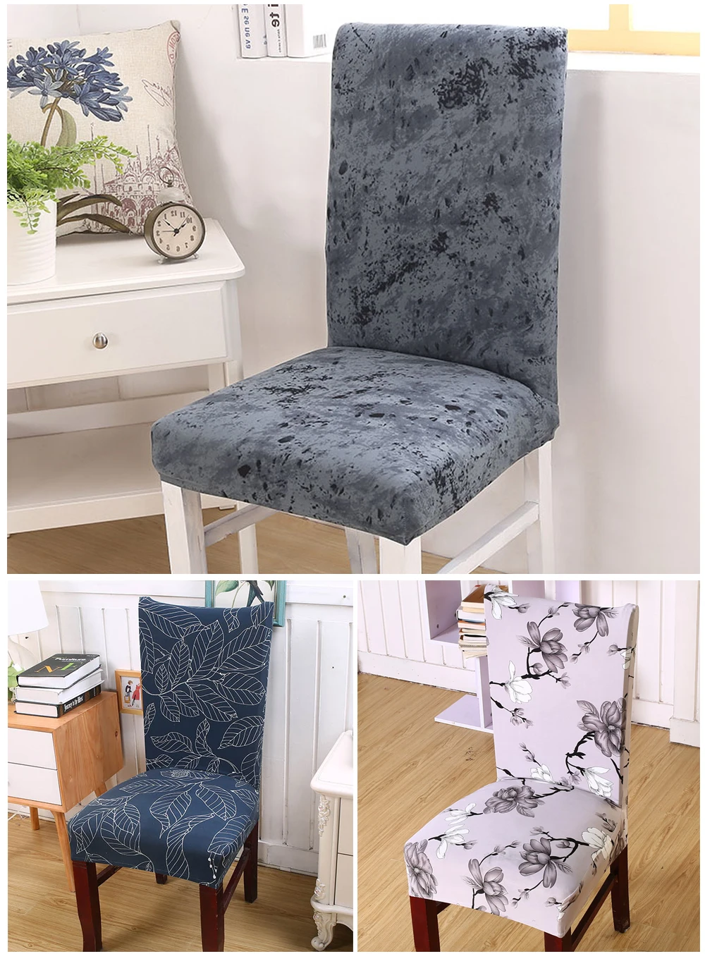 Geometry Kitchen Chair Covers Stretch Seat Cover Slipcovers Chair Stretch Furniture Covers Stool Spandex Towel Chair Cover 1PC (9)
