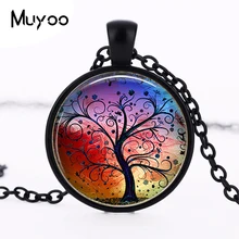 Радужное дерево жизни кулон, красочное дерево кулон, дерево жизни Ювелирные изделия Древо жизни ожерелье Рождественский подарок ожерелье HZ1