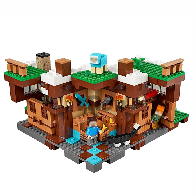 Совместимые с лего 21134 мой мира MineCraft 10624 водопад дом модель строительные блоки