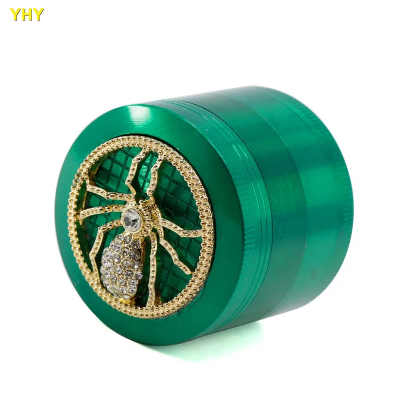 Mettle 4 Layers Diameter 50 MM Multi Colors Zinc Alloy Diameter 50MM Spider Herb Grinder Tobacco Crusher  04