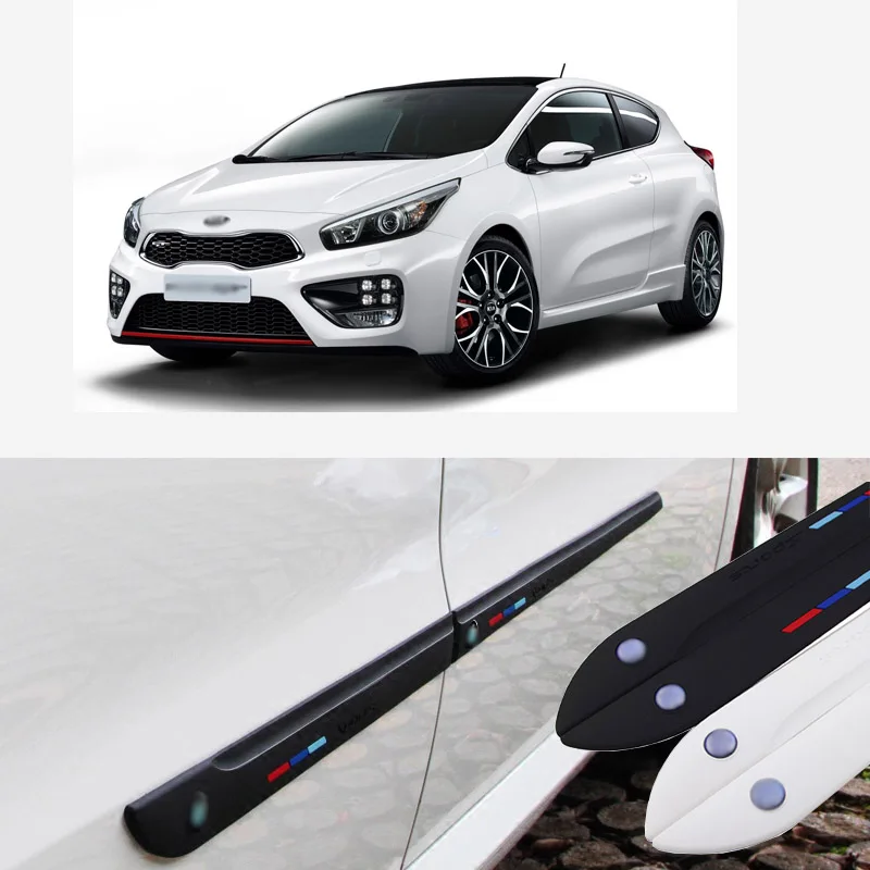 

Car-styling 4pcs Side Doors Rubber Bumper Protector Guard Scratch Sticker Trim For Kia Vehicle
