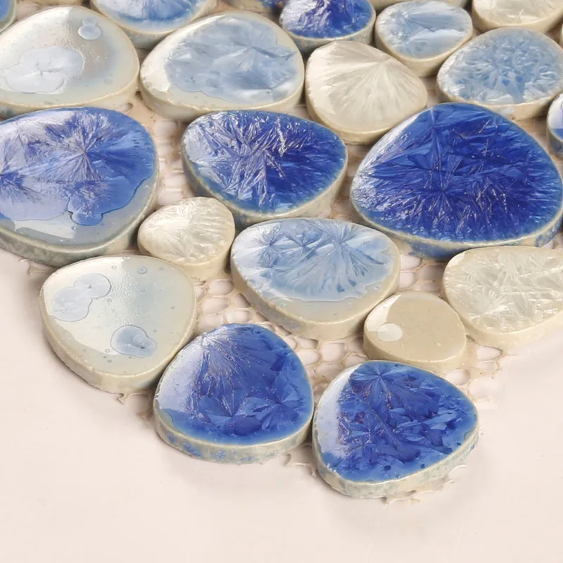 Kepinfy керамические мозаичные наклейки для ванной плитки светло-голубой цвет смешанные DIY pebble mosaico - Цвет: 1 LOT