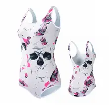 Цельный купальный костюм, женские купальные комплекты, сексуальный боди, купальники с эффектом пуш-ап, купальный костюм, женская пляжная одежда, Быстросохнущий костюм с черепом
