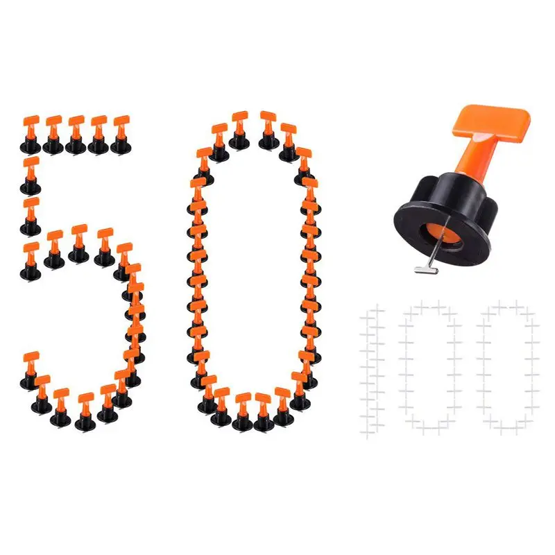 Набор для выравнивания плитки, 50 шт., разделители для плитки, 100 шт., поделки, разделители для плитки с гаечным ключом, многоразовые выравниватели для пола