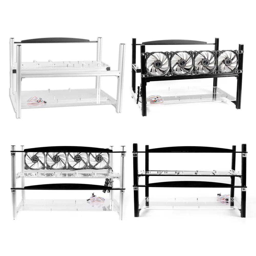 Multifunctional Heat Dissipation GPU Mining Frame Case Stackable Design Aluminum Acrylic Insulation Mining Frame Case
