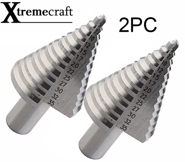 Сверло ступенчатое Xtremecraft 2 шт. 5-35 мм 6542 дюйма 5 7 10 12 15 17 20 22 35 дюймов | Инструменты