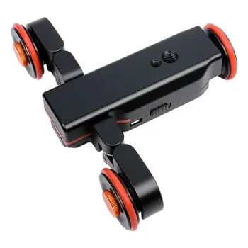 

Black/Orange DSLR Motorized Electric Autodolly Video Pulley Rolling Skater Slider with Remote for iPhone Camera Speed adjustable
