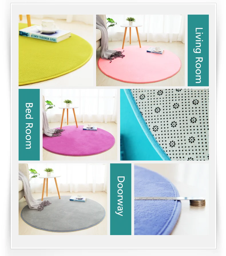 Preise Bad Teppich Große Größe Runde Feste Korallen Fleece Bad Matte Teppich 1 stücke Anti Slip Wc WC Matte Weichen schlafzimmer Teppich tappeto bagno