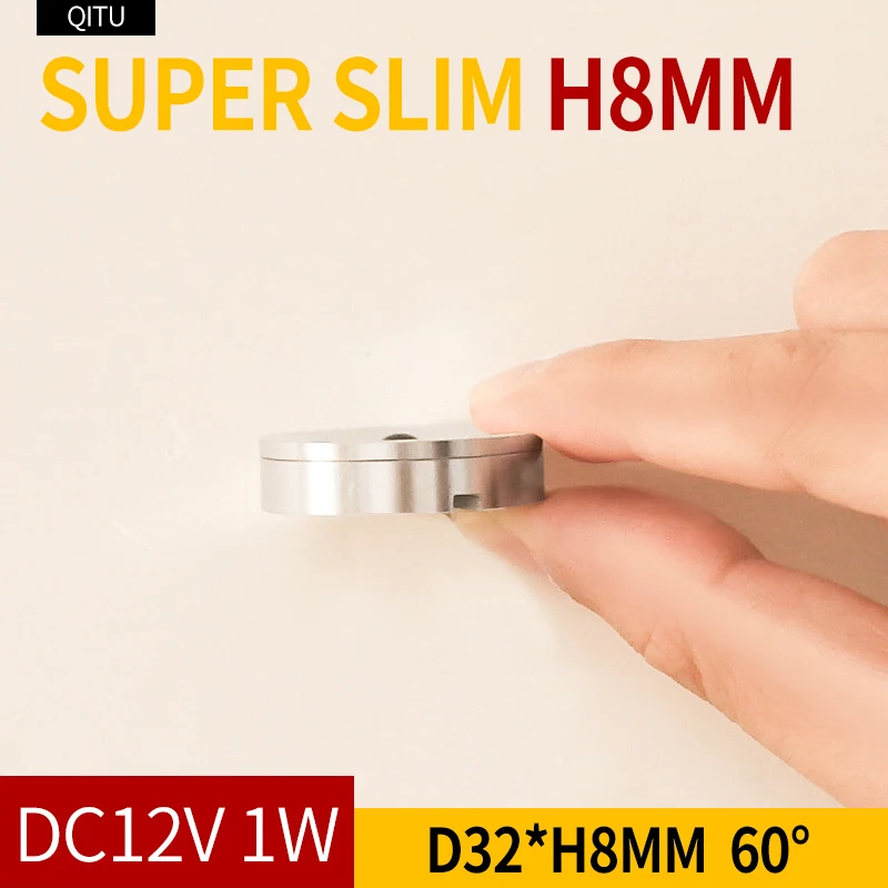 US $4.91 Showcase Spotlight LED Mini Spotlight UltraThin Cabinet Light DC12V Surface Mounted Jewelry Display Focusing Panel Small Light