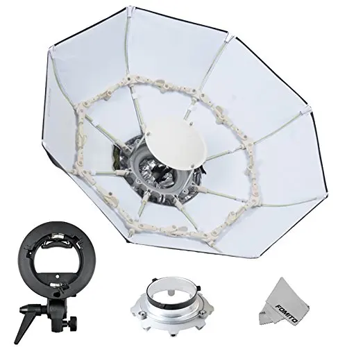

Click image to open expanded view Fomito Foldable Beauty Dish Softbox with Bowens Mount Inner White (Diameter: 39"/ 100cm)