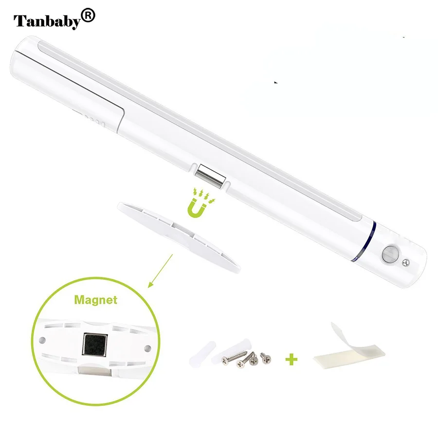 

Wireless LED Closet Cabinet Night Light Motion Sensor Bar Battery Powered Adjustable Lamp For Kitchen Wardrobe C