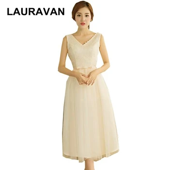 

teens special v neck elegant women tea length homecoming dress champagne dresses 2020 short new fashion summer ball gown
