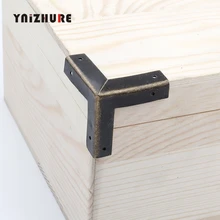 4 Uds 33mm caja de madera Coner, Protector de caja de vino, cubierta de Hardware de muebles esquinas triangulares antiguo hueco de tono de bronce patrón