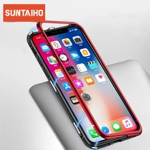 Suntaiho Magnetic Adsorption Case for iPhone XS MAX 8 Plus 7 6 6S + Metal Bumpers Tempered Glass Back Cover for iPhone XR Case Suntaiho Magnetic Adsorption Case for iPhone XS MAX 8 Plus 7 6 6S + Metal Bumpers Tempered Glass Back Cover for iPhone XR Case