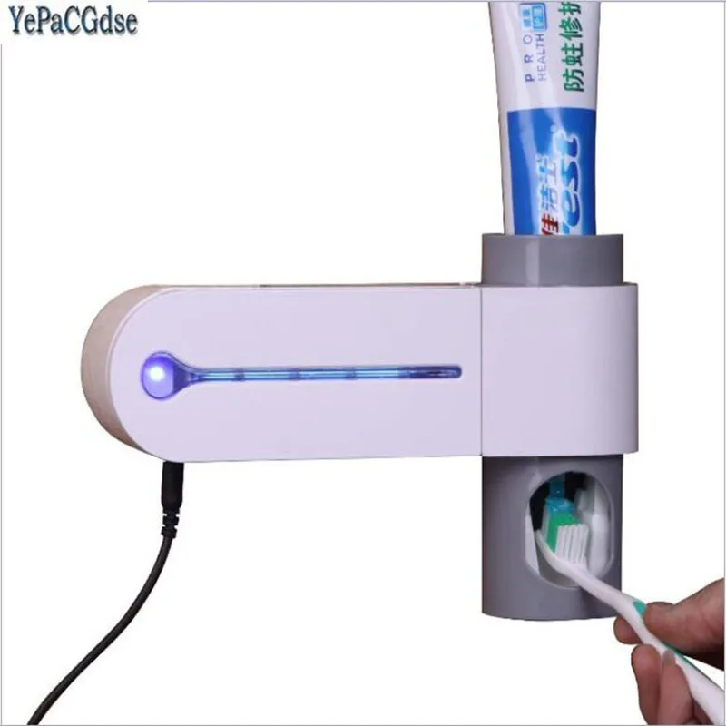 

2 in 1 Antibacteria Light Ultraviolet Toothbrush Automatic Toothpaste Dispenser Sterilizer Toothbrush Holder Cleaner UL Plug