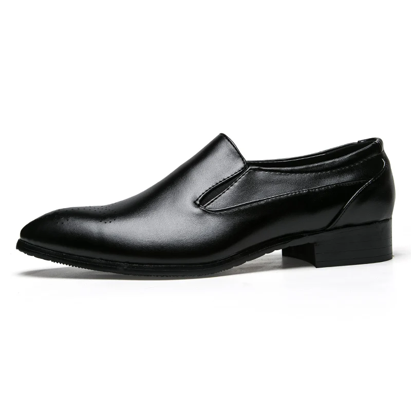 retro slip on leather shoes men luxury brand eurpean dress male footwear wedding elegant classic pointed oxford shoes for men (1)