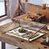 European Style Polygonal Vintage Copper Side Glass Jewelry Cosmetic Storage Box Jewelry Display and Storage 2