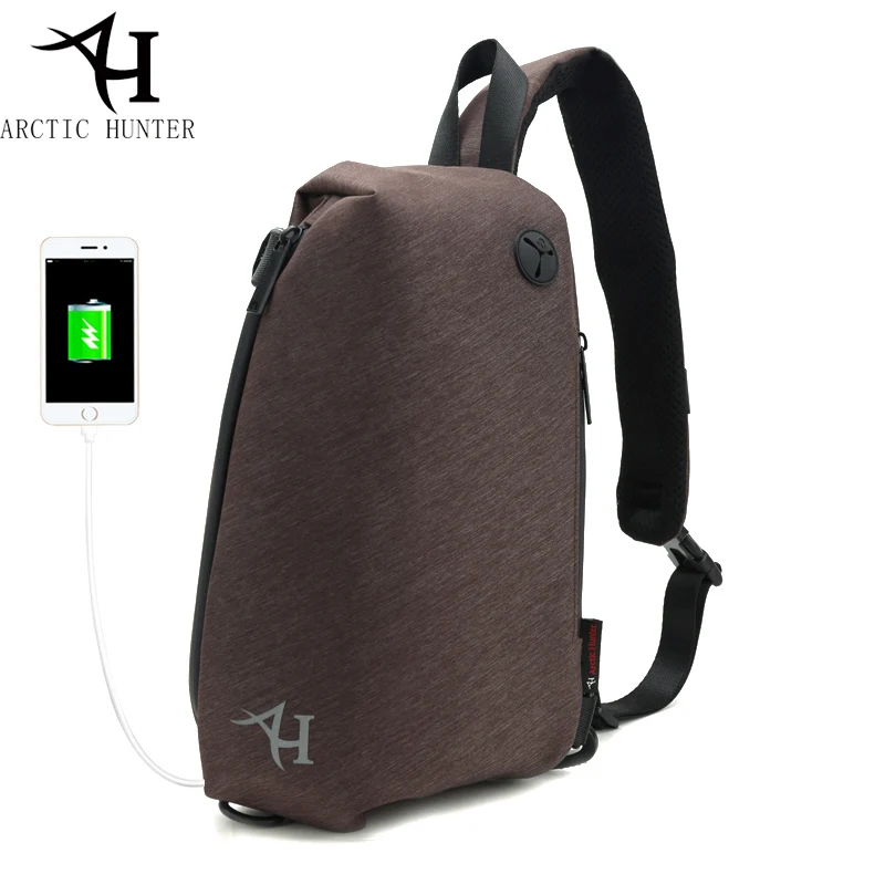 ARCTIC HUNTER Brand Chest Bag Crossbody Bags For Men Messenger USB Charge Waterproof Nylon Casual Shoulder