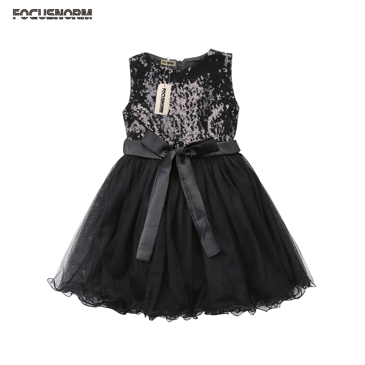 

Fashion Kids Sequins Baby Flower Girl Sleeveless Princess Dress Bow Tulle Tutu Party Gown Dresses