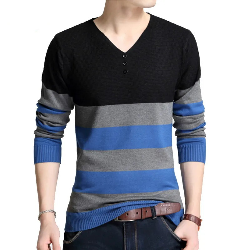 Sweater Pullover Men 2018 Male Brand Casual Slim Sweaters Men Stitching Fashion High Quality Hedging V -Neck Men 'S Sweater Sweater Pullover Men 2018 Male Brand Casual Slim Sweaters Men Stitching Fashion High Quality Hedging V -Neck Men 'S Sweater