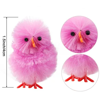 

36Pcs Colorful Easter Chickens Souvenir Mini Decorative Plush Lovely Chicken Easter Decor 3~3.5cm Chicken Decor