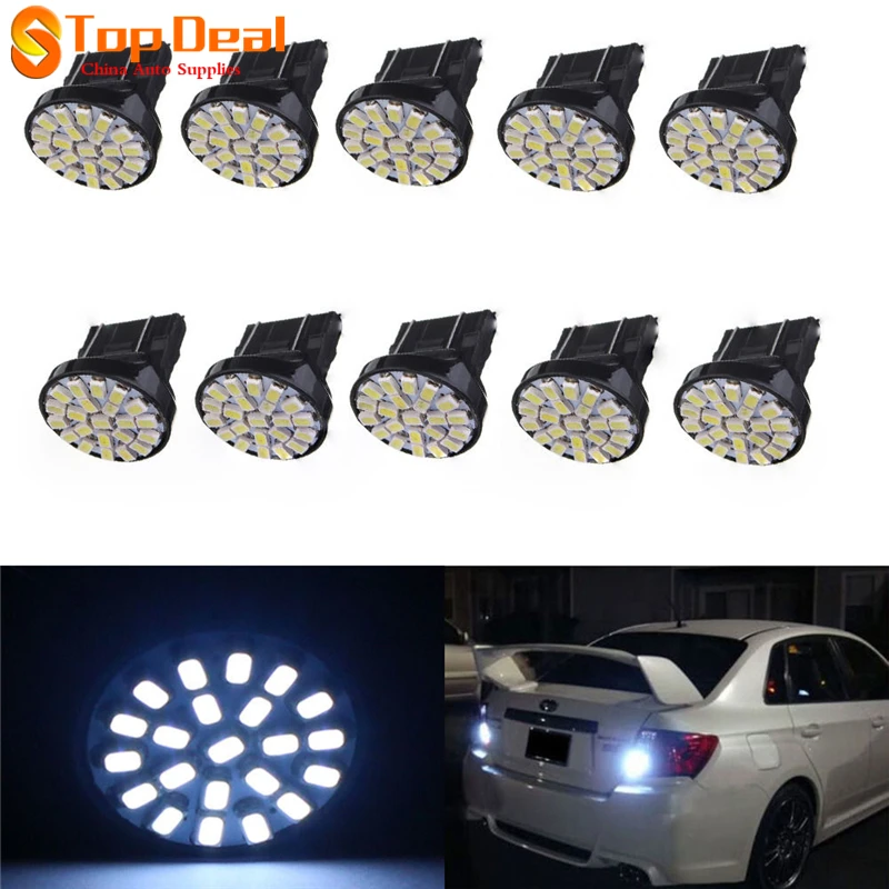 

Sale 10 Pieces 12V 22SMD 1206 Led Cold White Car Tail Turn Signal Light Source Bulbs 3057 3457 4157 3047 Stop Light