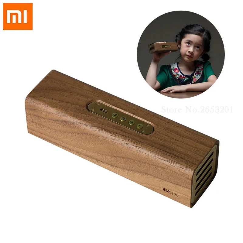 

Bluetooth Speaker Original Xiaomi Mijia Copper Woodism Bluetooth Speaker Black Walnut Wood Two-channel Design Smart Home