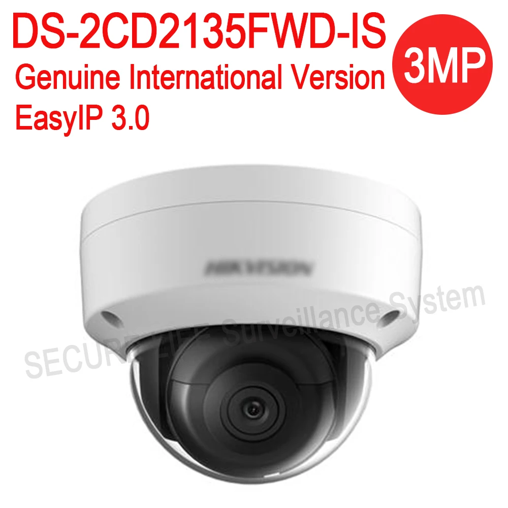 Английская версия, DS-2CD2135FWD-IS, 3MP, ультра-низкий светильник, сетевая Мини купольная IP камера видеонаблюдения, POE, sd-карта, аудио H.265