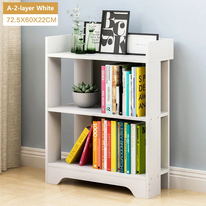 Современная простая книжная полка, деревянная настенная полка, книжный шкаф, мебель для дома, гостиной, органайзер, шкаф для хранения - Цвет: 60cm-white-2L