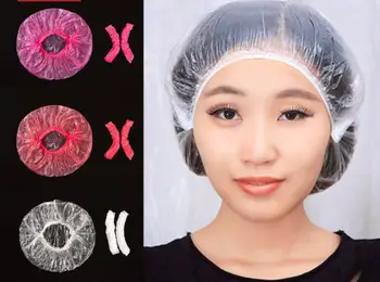 

200PCS Disposable Shower Caps for Women Sauna Hat One-Off Elastic Bath Cap Waterproof Shower Cap Thicken Hair Cap Spa Hair Salon