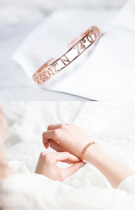 Custom Coordinates Cuff Bracelet Personalized Name римская цифра свадьба Дата Браслет Регулируемый для женщин ювелирные изделия невесты подарки