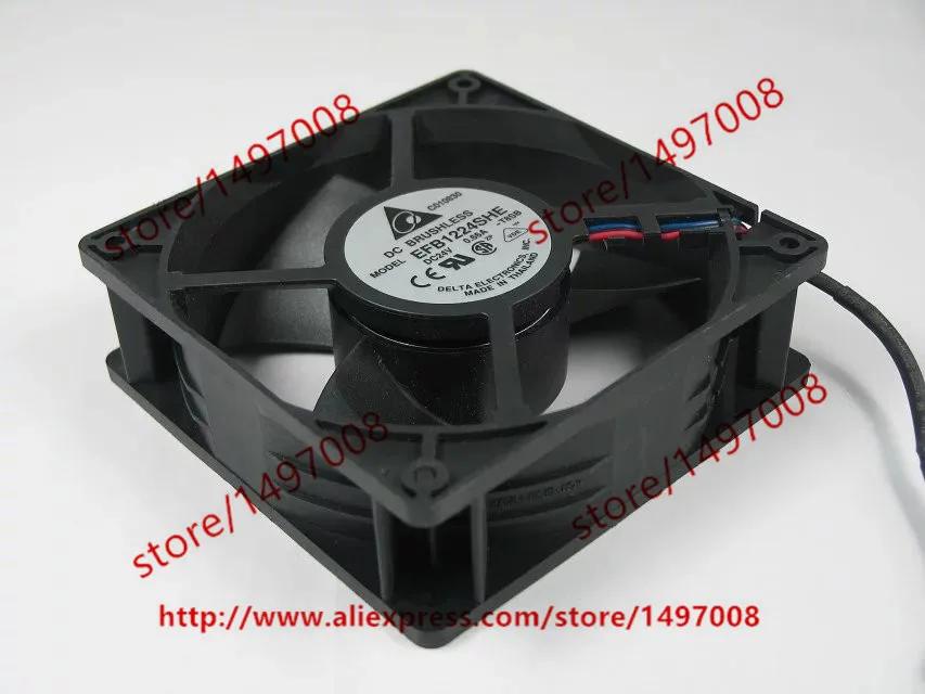 Delta Electronics EFB1224SHE T8SB DC 24V 0.66A 120x120x38 мм постоянной ёмкости универсальный конденсатор