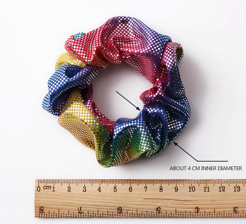 New lady rainbow elastic hair rope Colorful Multi-color Metal color Gradient color Vibrant hair ring Female hair accessories New lady rainbow elastic hair rope Colorful Multi-color Metal color Gradient color Vibrant hair ring Female hair accessories