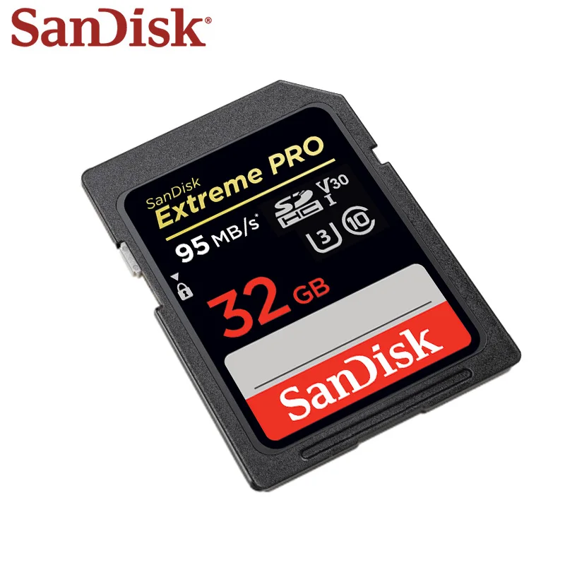 Оригинальная высокоскоростная sd-карта SanDisk Extreme Pro, 95 м/с, 128 ГБ, класс 10, U3, UHS-I, карта памяти, 64 ГБ, 32 ГБ для камеры