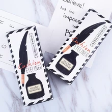 Стойкая натуральная губка с жесткой головкой, прохладная черная водостойкая, не ореол, для макияжа, для начинающих, жидкая подводка для глаз