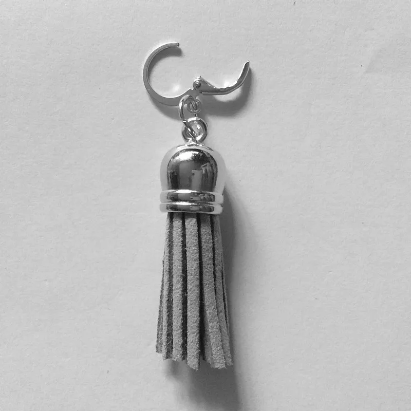 10p 38mm color gold caps faux leather velvet tassel for car keychain bag pendant