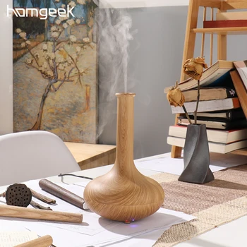 

Homgeek 100ml Aroma Essential Oil Diffuser Wood Grain Ultrasonic Air Humidifier with Colorful LED Light Diffuser for Home Office