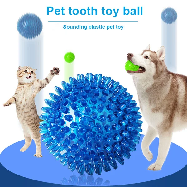 

Hot Pet Dog Chewing Balls Chew Toy Soft Stab Cleaning Teeth Elasticity High Bounce LFD