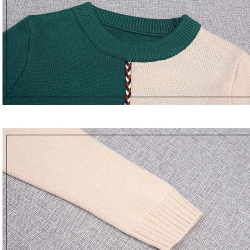 Long Femmes Chaud À D'hiver Couture rice Manches Col Décontracté Tricoté yellow Rond Blue Chandail Green Brown Nouvelle 2019 Pull Green De Longues Mode Élasticité FOqEq4
