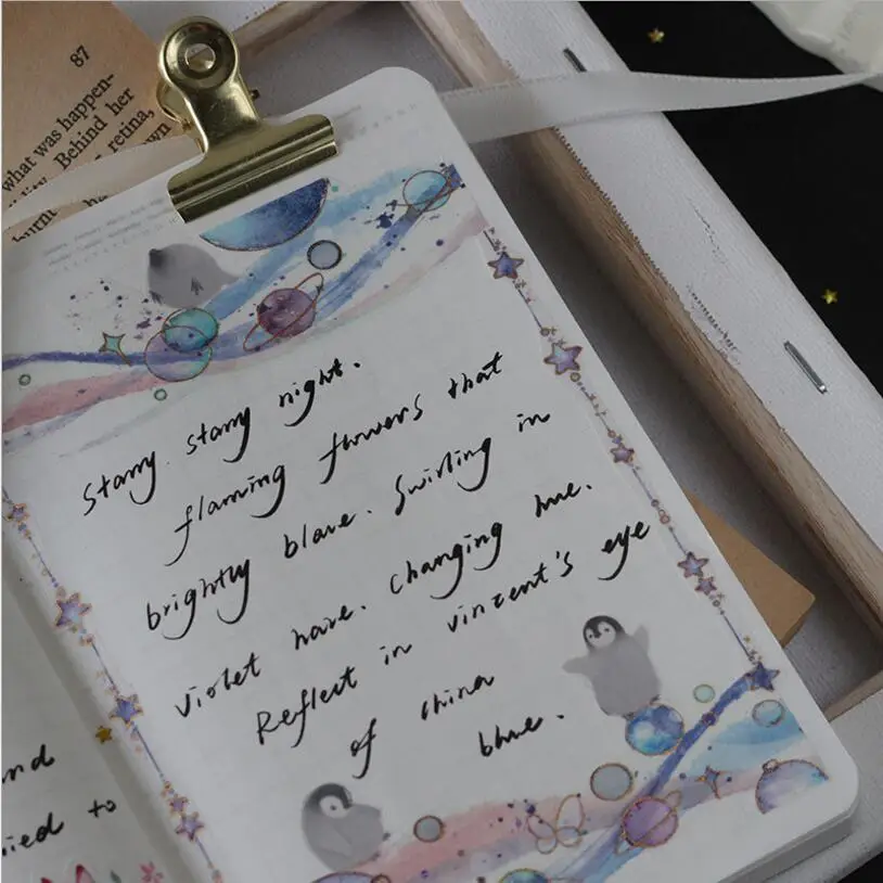 

Dark black streamer gilding series Paper Washi Tape DIY diary album Scrapbooking Decorative Tapes children Stationery