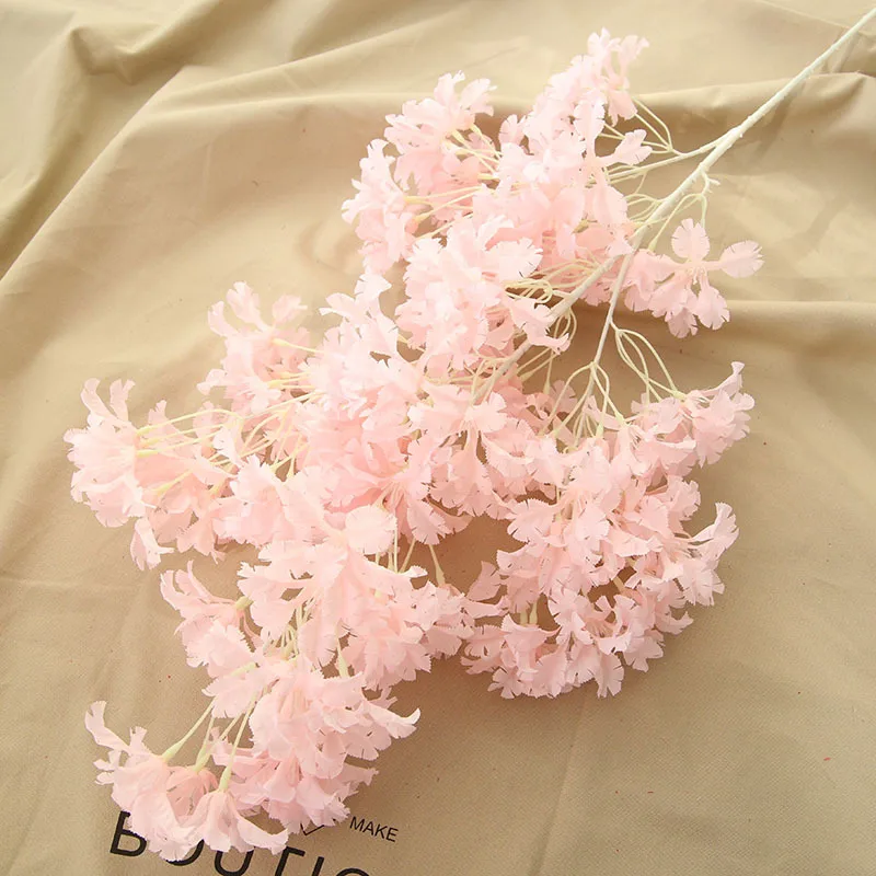 5 шт./лот, искусственный цветок, большие цветы вишни, свадебное украшение, букет цветов, реквизит для съемки, имитация груши, искусственные цветы - Цвет: C Light pink