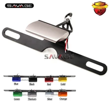 Universal font b Motorcycle b font Accessories CNC Aluminum font b License b font Plate LED